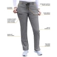 thumbnail image 3 of Adar Pro Heather Pantalon d'Uniforme Ajusté à Jambe Fuselée pour Femmes, Gris Chiné, TP, 3 of 7