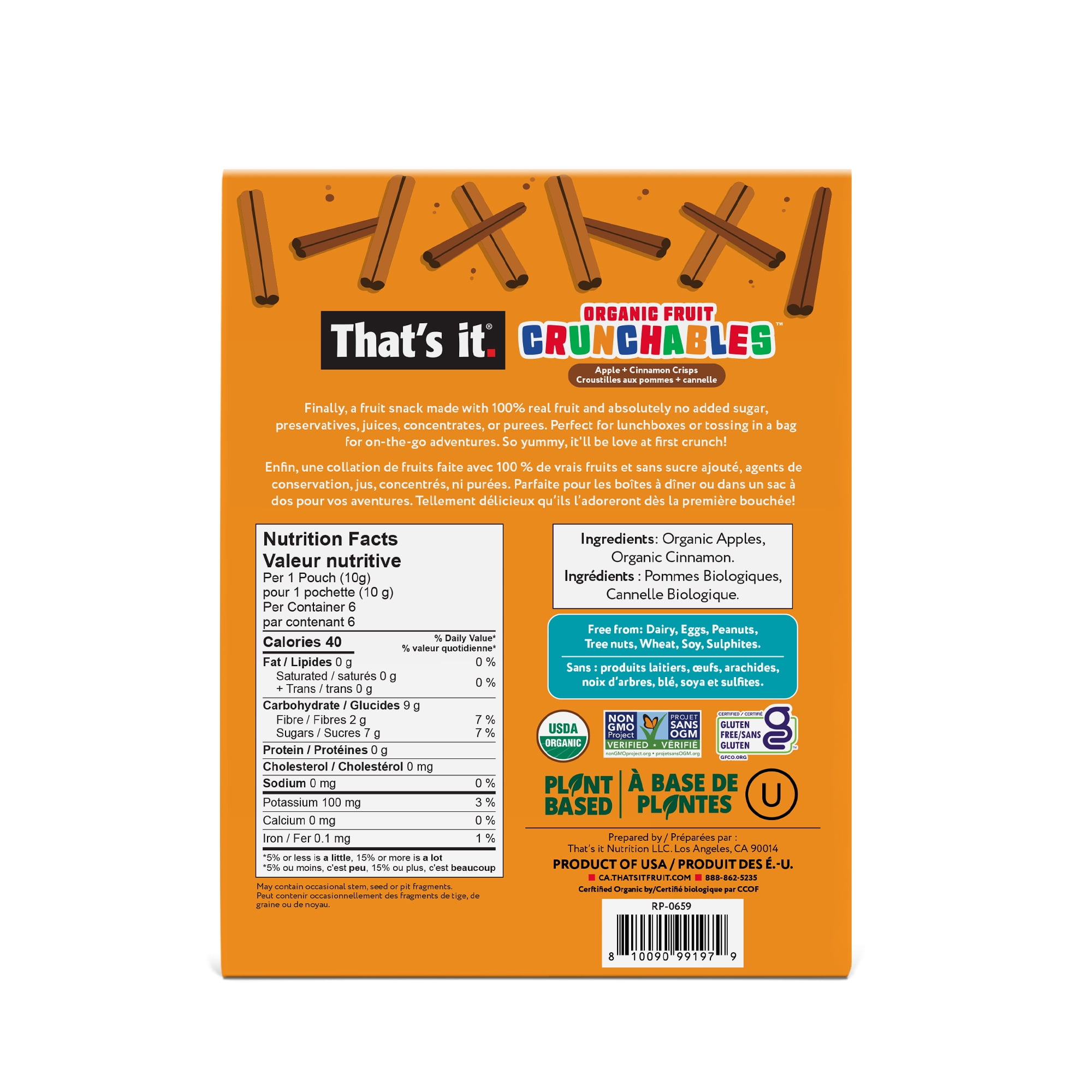 That's it. Croustillants biologiques pomme cannelle 6ct 10g