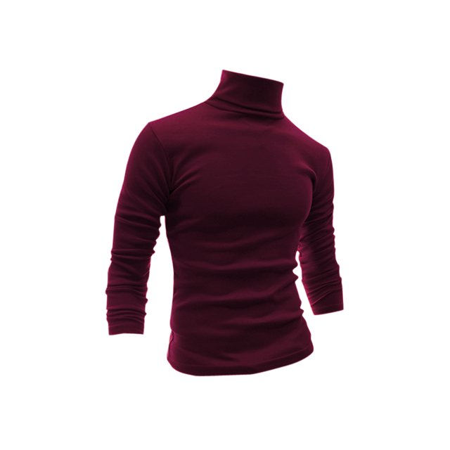 INSPIRE CHIC Chandails pour Hommes, Chandail à Col Roulé, Manches Longues, Extensible, Coupe Ajustée, Hauts 38 Bourgogne