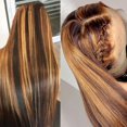 thumbnail image 4 of Perruque Longue Droite pour Femmes en Cheveux Humains Bruns avec Ligne de Cheveux Pré-Épilée, 4 of 4