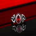 thumbnail image 3 of Men Crystal Ring Party Ceremony Wedding Boys Vintage Style Simple Design Portable Steel Rings Hand Jewellery Birthday Gift Red Size 12, 3 of 6