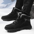 thumbnail image 1 of LSLJS Men Shoes Solid Color Winter Keep Warm Woolen Casual Bandage Short Boots, Men's Snow Boots, 1 of 9