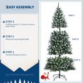thumbnail image 4 of BeesClover 4.5/6/7.5/9FT Pre-Lit Artificial Christmas Tree,Christmas Pine Tree with Pine Cones,150 LEDs & 352 Tips - Hinged Stand PVC Holiday Trees Decor for Home/Office/Party, 4 of 8