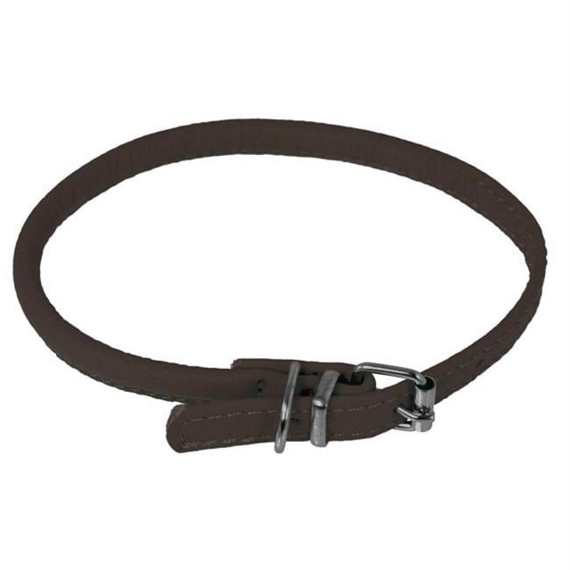 Dogline L1005-61 19-22 L x 0.5 W Po. Col Rond en Cuir, Brun Foncé