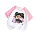 thumbnail image 1 of GDREDA Vêtements Fille Enfant Bébé Filles Mignon Col Rond Manches Courtes Imprimé Manches Raglan Tee Été Décontracté T-Shirt T-Shirts Fille Rose,9-10 Ans, 1 of 3