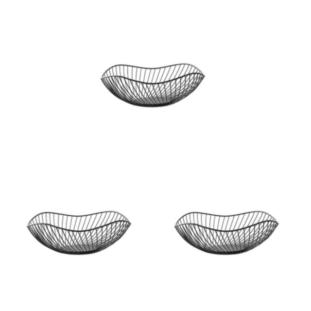 Youkk Fruit Basket Open Wire Modern Style Wide Application Multifunctional Metal Fruit Baskets black Oblique small 3Set