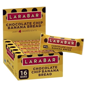 Larabar Pain de banane au chocolat, fruits végétaliens sans gluten & Barres d'énergie en écrou