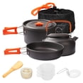thumbnail image 1 of Gutsdoor 10 Pcs Camping Cookwares Mess Kit Camping Cookware Set Camping Gear Campfire Utensils Non-Stick Cooking Equipment Lightweight Stackable Pot Pan Bowls with Storage Bag, 1 of 7