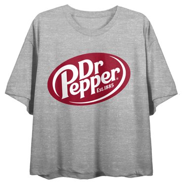 Dr. Pepper Just What the Dr. Ordered Crew Neck Short Sleeve Gray Heather Women's Crop Top
-Small