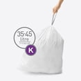 thumbnail image 4 of Simplehuman Code K Custom Fit Drawstring Trash Bags, 200 Count, 35-45 Liter / 9.3-12 Gallon, White, 4 of 4
