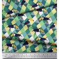 thumbnail image 3 of Soimoi Cotton Jersey Fabric Check & Toucan Bird Decor Fabric Printed Yard 58 Inch Wide, 3 of 4