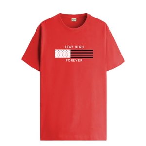 ADRO T-shirt imprimé en coton imprimé Drapeau homme_RN24-L2-FLAG-RD-S Rouge
