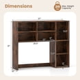 thumbnail image 3 of Costway Desktop Bookshelf Desk Storage Hutch with 7 Open Cubbies & 3 Adjustable Shelves Brown, 3 of 10