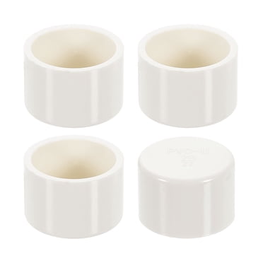 4Pack Pipe End Cap Fitting, 1" Furniture Grade Pipe End Cap Plug Adapter Pipe Plug Socket Fittings for Sewer Drain Pipe Connections, Garden DIY, White