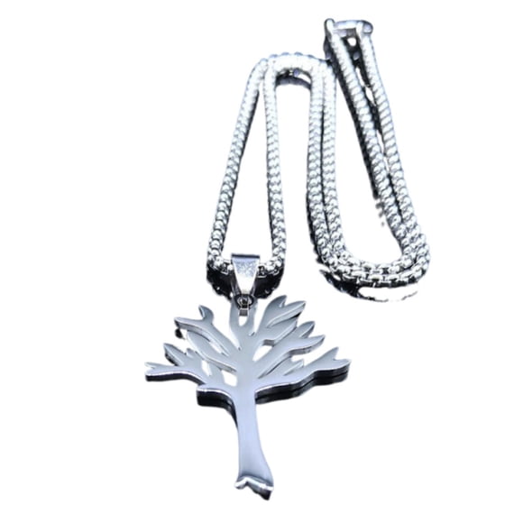ZZHZGZ Canada Clearance Sale Tree Stainless Necklace For Women Men Silver Leafless Tree of Life Family Tree Pendant Hop Jewelry