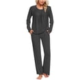 thumbnail image 2 of Timegard Ensembles de Pyjamas pour Femmes Confortables, Haut à Manches Longues Froncé à Col Rond et Pantalon, Tenues de Pyjama Amples pour l'Automne, 2 of 6