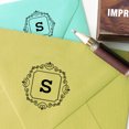 thumbnail image 2 of Printtoo Square Swirl Border Alphabet S Monogram Wood Mounted Rubber Stamp Office Stationary, 2 of 5