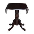 thumbnail image 3 of 42" Round Dual Drop Leaf Solid Wood Dining Table in Rich Mocha, 3 of 9