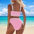 thumbnail image 5 of FAIWAD Womens 2 Piece Swimsuits Sports Color Block Bikini Sets Removable Bra Pad Full Coverage Bathing Suits for Girls, 5 of 5