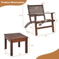 thumbnail image 3 of Gymax 3PCS Rattan Patio Chair & Table Set Outdoor Furniture Set w/ Wooden Frame, 3 of 10