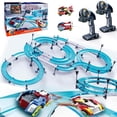 thumbnail image 1 of Slot Car Race Track Sets Electric Remote Control Car for Kids Rechargable Magnetic Cars Electric Racing Game with Hand Controllers Circular Overpass Track Gifts Birthday Toys for Boys Kids 6 7 8-12, 1 of 1