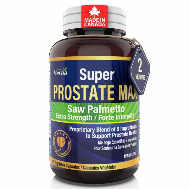 Herba Natural Prostate Supplements for Men – 120 Capsules | Super Prostate Max | Made in Canada