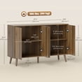 thumbnail image 3 of HOMCOM Sideboard, Fluted Buffet Cabinet with Adjustable Shelves, Dark Brown, 3 of 10