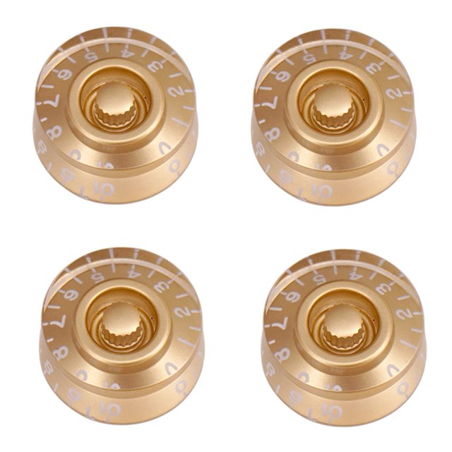Luckyn 4 Pcs Multi Color LP Electric Guitar Volume Tone Knob Top Hat Speed Control Guitar Knobs Gold