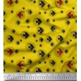 thumbnail image 1 of Soimoi Yellow Poly Georgette Fabric Fish Ocean Fabric Prints By Yard 52 Inch Wide, 1 of 2