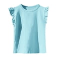 thumbnail image 1 of Mgmyaa Girls Cap Sleeve Tops Summer Crewneck Ruffle Tank Tops Cute T-Shirt Blouse 2-13 Years, 1 of 3