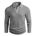 thumbnail image 4 of BLCHUNen Chandails d'Automne pour Hommes Légers à Enfiler Col Rabattu Coupe Ajustée Décontractés d'Entraînement Sport Manches Longues, 4 of 7