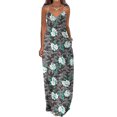 thumbnail image 2 of CEHVOM Robes d'Été pour Femmes Décontractées Boho Imprimées à Bretelles Anneau Plage Longue Robe Maxi avec Poches, 2 of 5