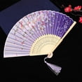 thumbnail image 2 of Feltree Classical Antique Style Fan Folding Fan Summer Tassel Model Portable Fan Paper Fan, 2 of 8