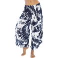 thumbnail image 1 of Snoarin Summer Plus Size Womens Plus Size Capris Women's Casual Pants With Eastic Waist, Solid Color Splashed Ink Print, Tie Dyed Ink, Seven Point Loose Wide Leg Pants Trousers for Women on Clearance, 1 of 4
