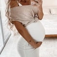 thumbnail image 3 of Robe Femme Enceinte Sans Manches Robe Courte Couleur Unie Été Femme Robe Sans Manches Tenue Sans Manches, Blanc, 3TG, 3 of 7