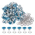 thumbnail image 1 of Unique Bargains 100PCS Grommets Eyelets 1/5 Inch (5mm) ID Hole Metal Self Backing Eyelet with Washers for Leather Blue, 1 of 7