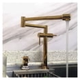 thumbnail image 2 of Solid Brass Hot&amp;Cold Pot Filler Tap Deck Mounted Kitchen Faucet Brushed Golden ,High Water Flow Rate, 2 of 7