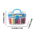 thumbnail image 3 of Uscallm Sewing Kit Portable 10-Piece Mini Tool Set, Double Layer Needle Thread Storage Box with Thimble and Piercer, Home Travel Craft Sewing Supplies, 3 of 9