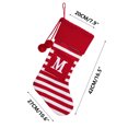 thumbnail image 3 of Fridja Grandes Bas de Noël, Bas de Noël Tricotés à Monogramme Rayé de 19,68 Po avec Pompon pour Cartes de Vœux, Bas Suspendus Rouges pour Foyer de Noël pour Décorations des Fêtes Lettre m, 3 of 5