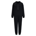 thumbnail image 5 of Timegard Ensemble de Survêtement 2 Pcs pour Femmes, Tenue à Demi-Glissière, Col en V, Chandail à Manches Longues, Pantalon de Survêtement à Bas Resserré, Ensembles d'Entraînement, 5 of 5
