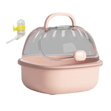 Bunblic Hamster Carrier Cage Hamster Travel Carrier Chinchilla Cage Guinea Pig Cage Small Animal Carry Cage for Outdoor Small Animals Pink