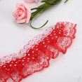 thumbnail image 3 of MULTI COLOR 45mm Printing Dots Pleated Trim Mesh Lace Ribbon Sewing Sequins Embroidered Craft for Wedding Birthday Party, 3 of 7