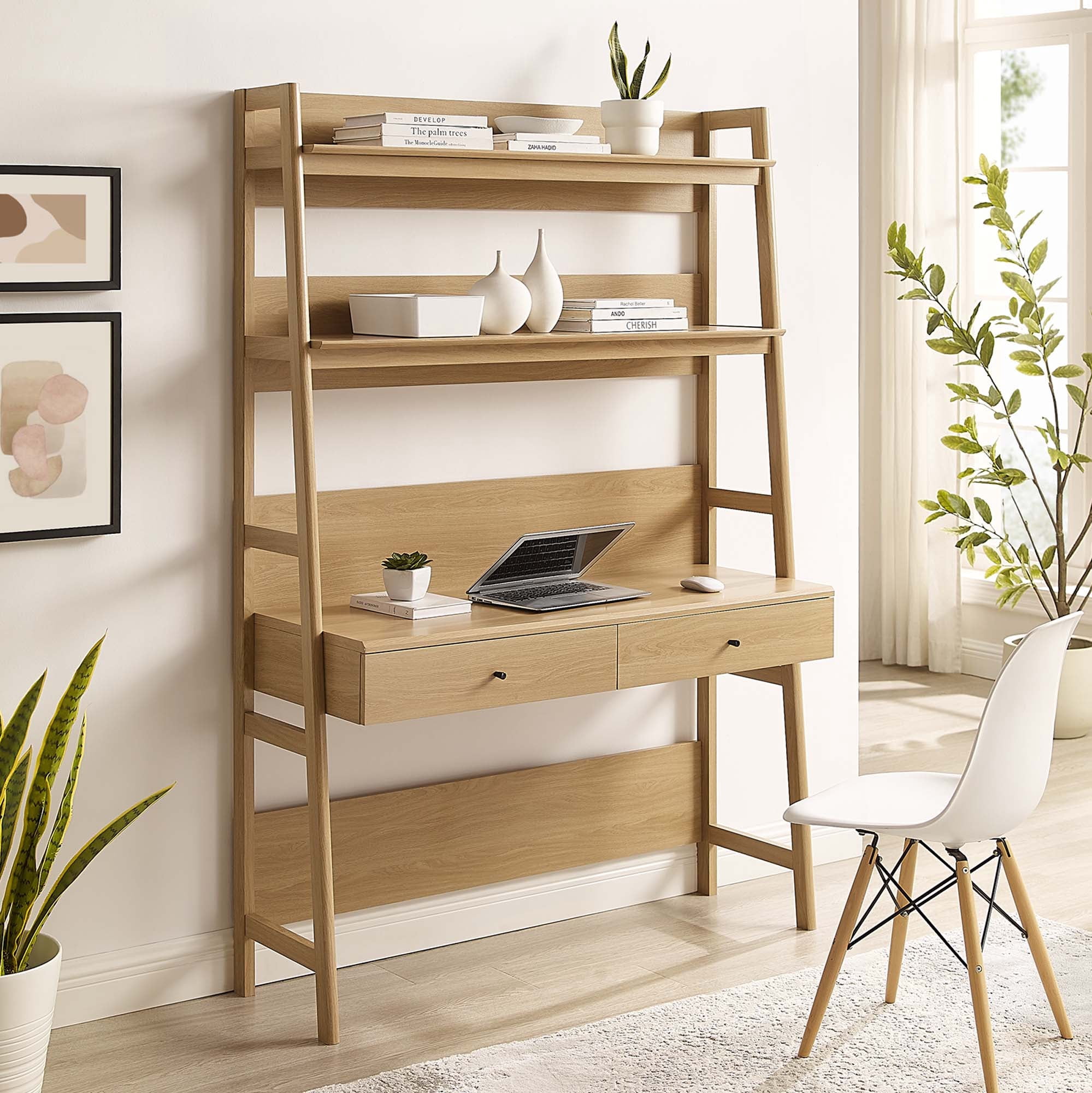 Modway Bixby Modern Style Particleboard and MDF Office Desk in Oak