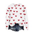 thumbnail image 2 of jsaierl Chandail en Molleton pour Femmes Graphique, Chandails en Molleton de la Saint-Valentin pour Femmes Mignons Imprimé Cœur Chandails en Molleton Tendance Chandail Col Rond Décontracté Manches Longues pour Femmes, 2 of 5