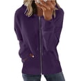 thumbnail image 1 of TIMIFIS Womens Long Sleeve Hooded Sweatshirt Hoodies Zip Up Track Jacket with Pockets-Purple-SFall, 1 of 5