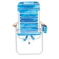 thumbnail image 3 of Rio Beach Hi-Boy 17" Seat Height 4-Position Lace-Up Suspension Folding Backpack Beach Chair, Stripe, 3 of 8