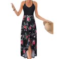 thumbnail image 2 of Jupes pour Femmes Mode Décontractée Col en V Sans Manches Bretelles Dos Nu Robe Imprimée Sexy, 2 of 6
