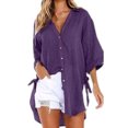 thumbnail image 5 of Birdeem T-Shirt Décontracté Mode Femme Col en V Manches Courtes Ample, 5 of 5