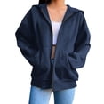 thumbnail image 1 of MeetoTime Sweat à Capuche Zippé Doublé Polaire pour Femmes Veste Décontractée à Manches Longues avec Poches, 1 of 6