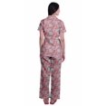 thumbnail image 4 of Moomaya Printed Short Sleeve Pajama Set For Women Printed Button Up Sleep Shirt, 4 of 6